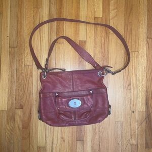 Fossil Dark Brown Leather Shoulder Bag